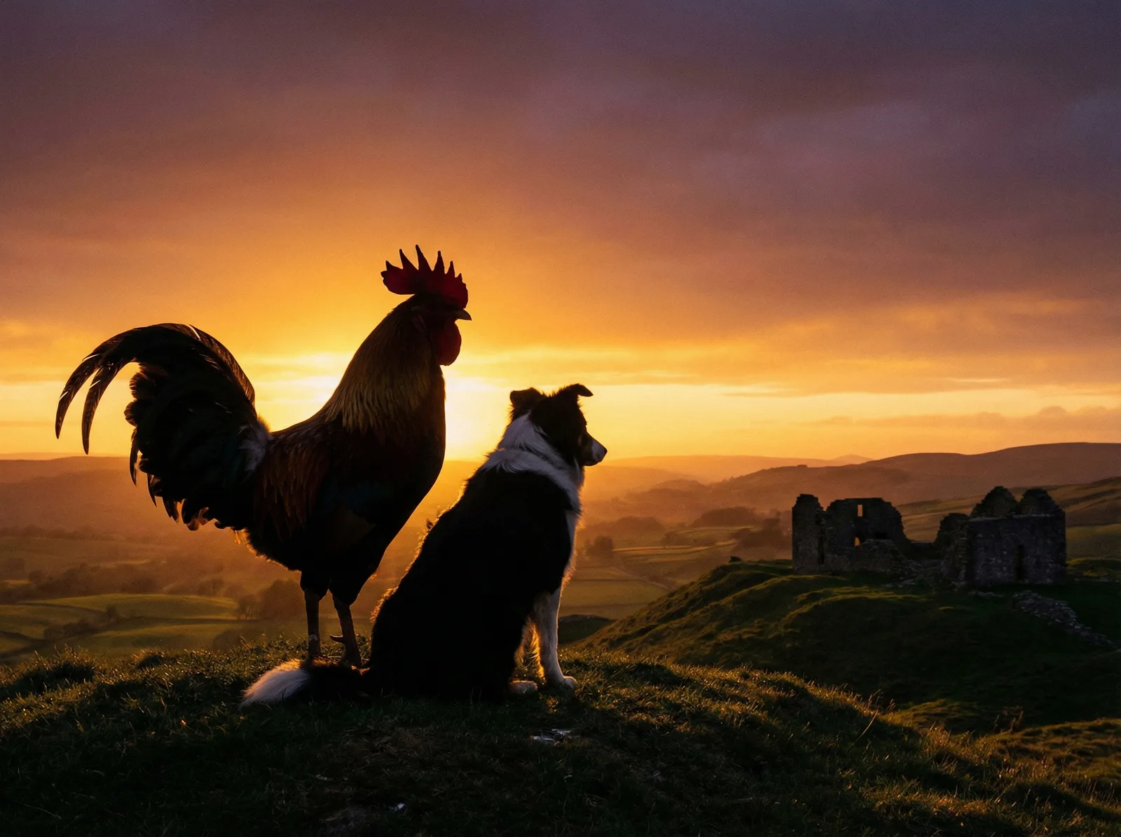 The border collie never looks back either. They have an understanding.
